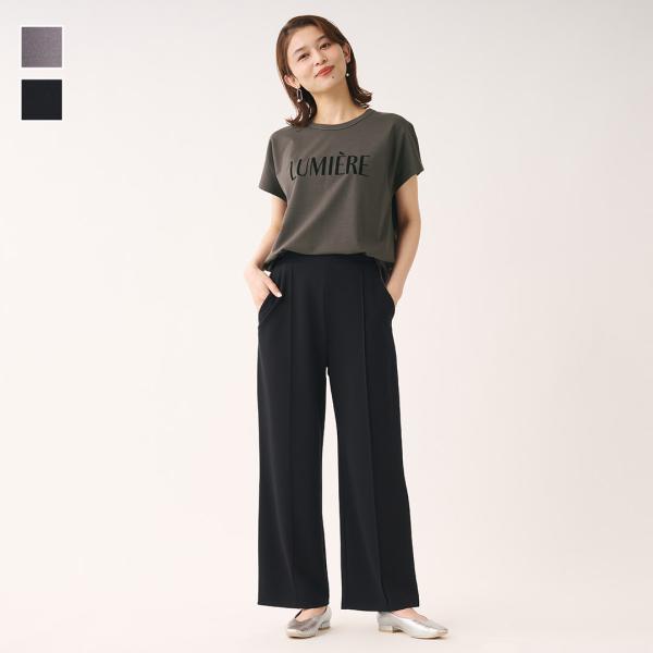 レディース ボトムス パンツ ストレート ポンチ ストレッチ ウォッシャブル ポンチ 美脚効果 おし...