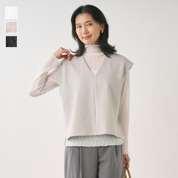 レディース トップス ハイネック ストレッチ レース インナー ウォッシャブル ストレッチ おしゃれ...