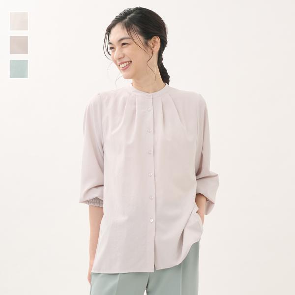 レディース トップス シャツ ブラウス フレア シンプル 撥水 防汚 ウォッシャブル 春 おしゃれ ...