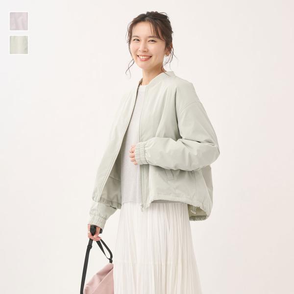 レディース アウター ブルゾン 薄綿 撥水 防汚 ウォッシャブル 春 オーバーサイズ おしゃれ 通販...