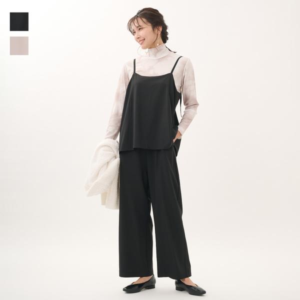 レディース オールインワン キャミ キャミソール ストレートワイド ストレッチ UV ウォッシャブル...