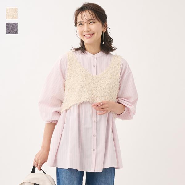 レディース トップス ジレ ニットジレ ベスト ウォッシャブル 華やか 春 旬 おしゃれ 通販|チュ...