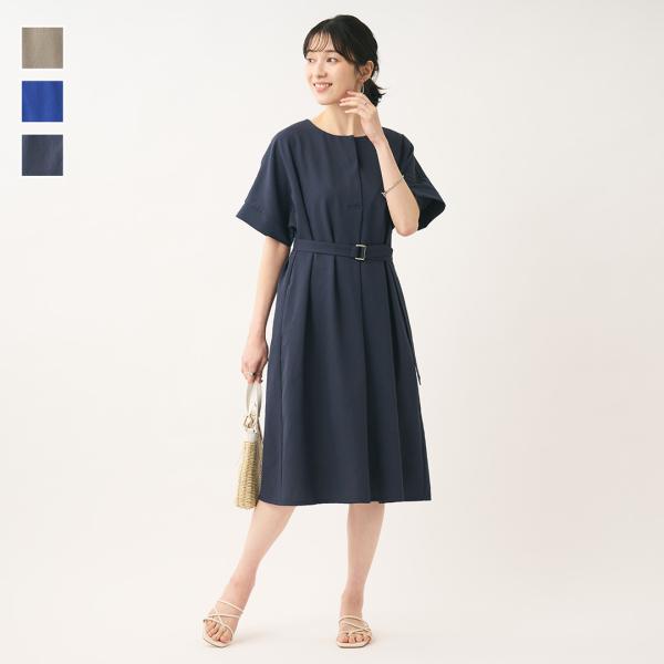 レディース ワンピース ワンピ ミディ 上品 清涼感 UV 冷感 吸水 速乾 通気性 ウォッシャブル...