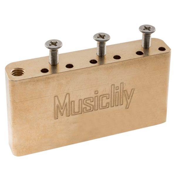 Musiclily Ultra ブラス 40mm トレモロブロック 10.5mm弦ピッチ インドネシ...