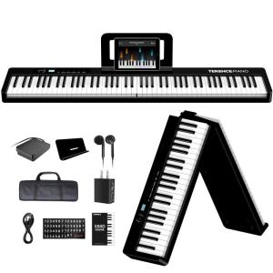 TERENCE 電子ピアノ 88鍵盤 折り畳み 2023革新モデル 折り畳み キーボード ピアノ 充電式 指力感知機能 MIDI機能 デュア｜keywest-store
