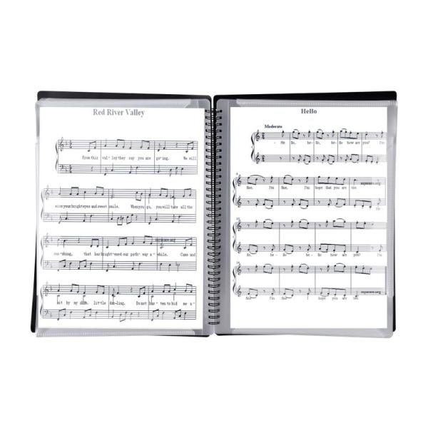 A4楽譜ファイル 譜面ファイル 60ページ 楽譜ケースリング 書き込みでき 大容量 見開き 180°...