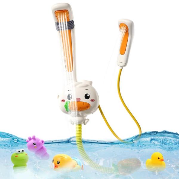お風呂 おもちゃ HOLYFUN 水遊び 玩具 ウサギの形 シャワーヘッドおもちゃ ゼンマイ式 泳ぐ...