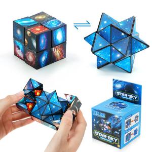 Infinity Cube Toys マジックスターキューブ ２in 1立体キューブ 折りたたみキューブ 無限キューブパズル 魔方 2 in｜keywest-store