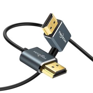 Twozoh HDMI ケーブル L字型 向左角度 90° 5M、超薄型スリムHDMI オス-オス コード 3D/4K@60Hz対応 適格請｜keywest-store