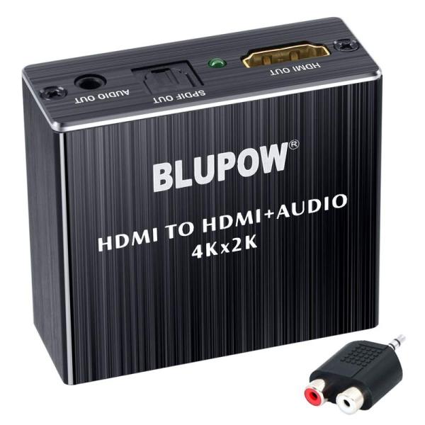 BLUPOW 4K30Hz HDMI音声分離器 (光デジタル・3.5mmステレオ音声出力)デジタルオ...