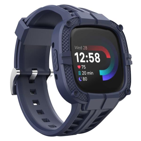 GELISHI Fitbit Versa4 / Fitbit Sense2 バンド ラギッド一体型保...