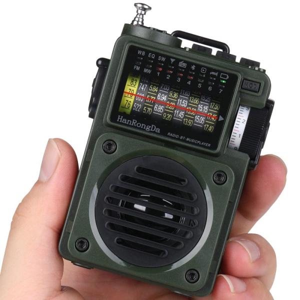 HanRongDa Bluetoothスピーカー 小型BCLラジオ MicroSDカード対応 FM/...