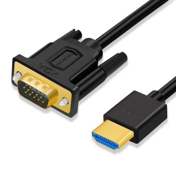 SHULIANCABLE HDMI VGA 変換ケーブル, 1080p@60Hz HDMI オス t...