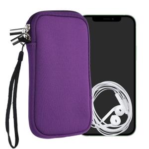 kwmobile クッション ポーチ 対応: L - 6.5" - ネオプレン スマートフォン 保護 ケース 紫色｜keywest-store