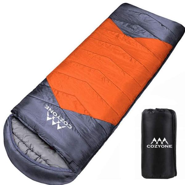Cozyone 寝袋 封筒型 シュラフ 軽量 保温 210T防水 コンパクト アウトドア キャンプ ...