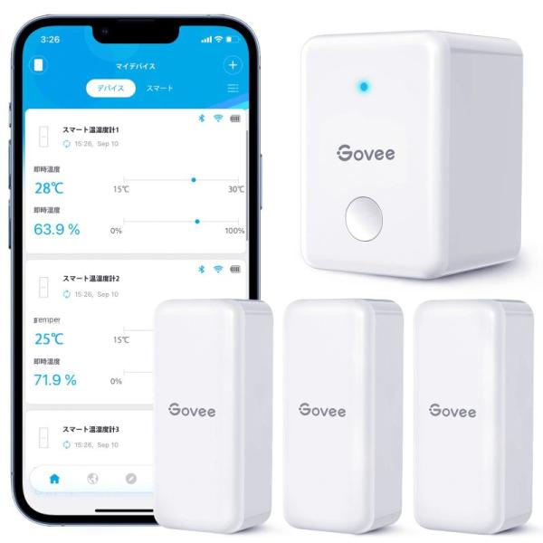 Govee WiFi 温湿度計 デジタル ワイヤレス 高精度 乾燥対策 アラーム 異常通知 インテリ...