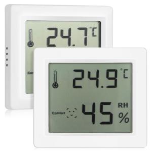 TOYMYTOY 温湿度計 2個セット デジタル温湿度計 卓上湿度計 室内湿度計 LCD大画面 顔マーク表示 見やすい 高精度 置き掛け両用｜keywest-store