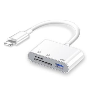 2022 MFi正規認証品 IPHONE SDカードリーダー 3 in 1 TFカードカメラリーダー USBカメラアダプタ 高速データ転送｜keywest-store