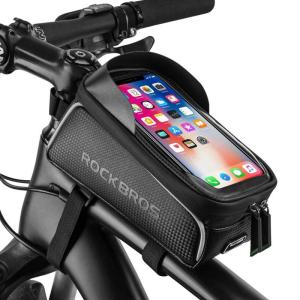 ROCKBROS(ロックブロス)トップチューブバッグ 自転車 バッグ フレームバッグ ロードバイク スマホホルダー 防水 大容量 軽量 6.｜keywest-store