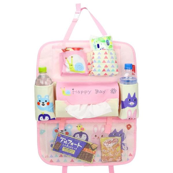 BONHEUR PLUIE シートバックポケット 収納ポケット ドリンクホルダー ティッシュ 子供用