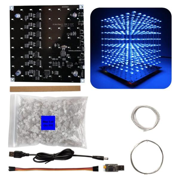 iCubeSmart 3D8 Ledキューブ電子 キット,led 自作 キットエレキット 工作キット...