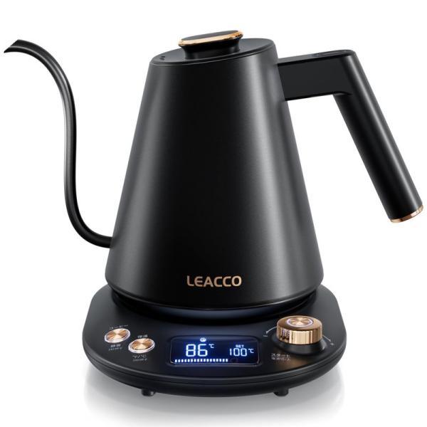 LEACCO 電気ケトル 温度調節 コーヒーポット 2種湯沸かしモード ドリップケトル 細口 急速沸...