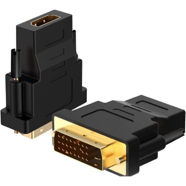 HDMI DVI-D 変換 アダプター HDMI メス to DVI (24+1) オス HDMI ...