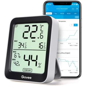 Govee 温湿度計 温度計 湿度計 Bluetooth デジタル スマホで温度湿度管理 温度 湿度 高精度 コンパクト 大画面 グラフ記録｜keywest-store