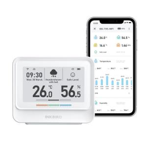 INKBIRD 温度計 高精度 9-in-1 WiFi 湿度計 温湿度計 外気温度計 室内用 3.71 E-Inkディスプレイ 温室度計 デ｜keywest-store