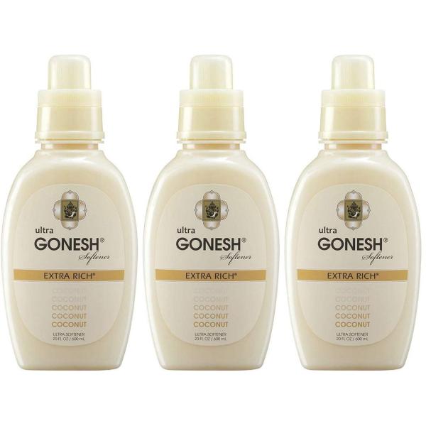 【3個セット】GONESH(ガーネッシュ) 柔軟仕上げ剤 ウルトラソフナー ココナッツ 600ml