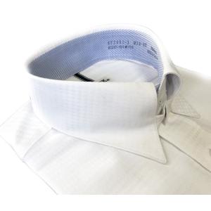 メンズワイシャツ　長袖　白ドビー　レギュラー　スナップタブカラー　シャツ　ビジネス　お洒落着　形態安定　KF2051-1