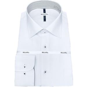 ワイシャツ 長袖 メンズ ドレスシャツ 形態安定 綿高混率 マイクロファイバー 白ドビー ワイドカラ...