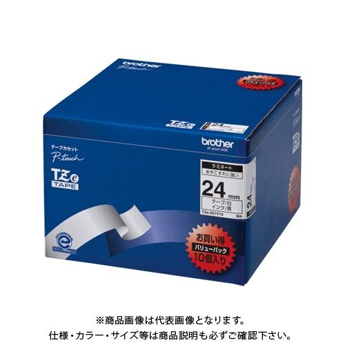 ブラザー ピータッチテープ24mm白/黒10個入 TZE-251V10