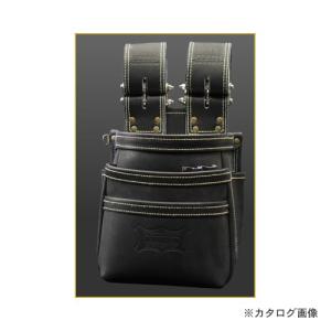 ニックス Knicks 輸入 チェーンタイプ高級グローブ革使用3段腰袋 ブラック Kgb 301ddx