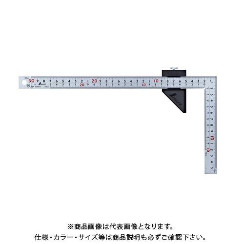 シンワ測定 曲尺厚手広巾 シルバー30cm表裏同目 8段目盛 ストッパー付 JIS 12434