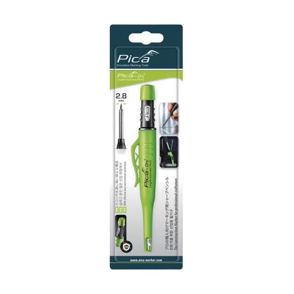 ピカマーカー 建築用シャープペンシル“Dry” 丸芯2.8mm ブリスターパック 黒2B 3030S...