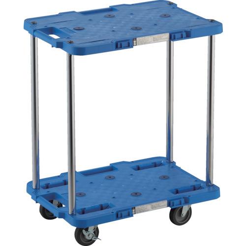 TRUSCO 樹脂製台車 ルートバン 2段式 370X500 4輪自在ストッパー付 青 MPB-50...