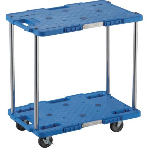 TRUSCO 樹脂製台車 ルートバン 2段式 400X600 4輪自在ストッパー付 青 MPB-60...