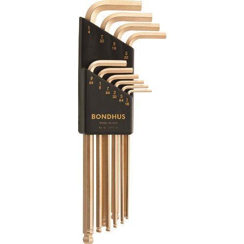 ボンダス ボールポイント・L-レンチセット ロング ゴールド インチ セット10本組(1/16-1/...