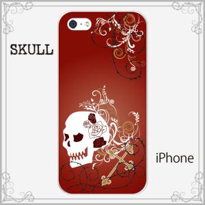 iPhone6 Plus iPhone6s Plus ケース カバー 『スカル』 バラ クロス レッド 薔薇｜kg-shop