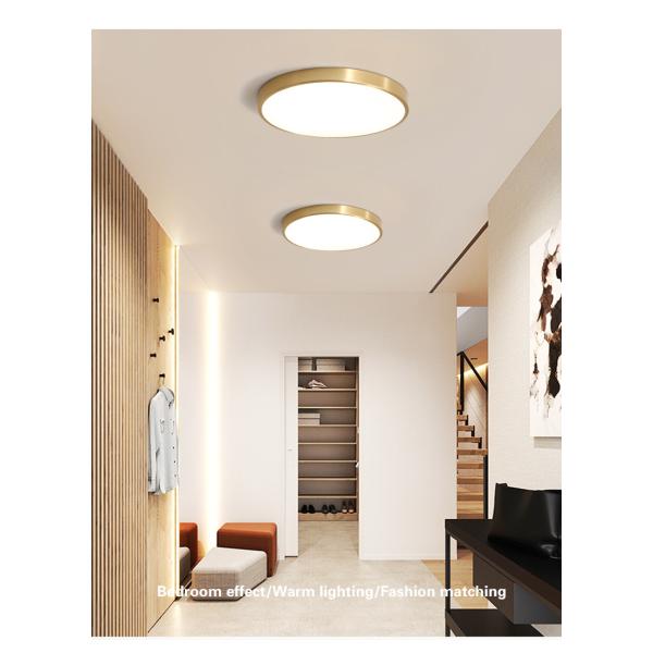 D25cm 金色 円形 和風 薄型 シーリングライト 欧米現代簡約 ポストモダン 内蔵LEDランプ ...