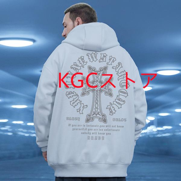 欧米風メンズ パーカー 英字プリント プルオーバー oversize だぶだぶ デブ パーカー 大き...
