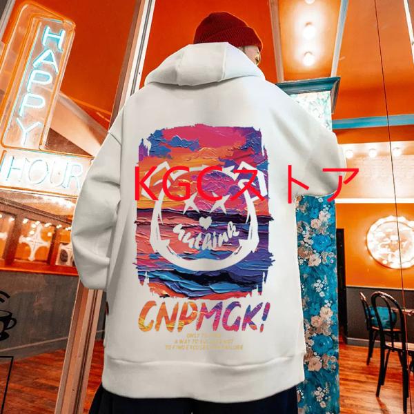 英字プリント oversize メンズ ヒップホップパーカー だぶだぶ デブ カジュアル 大きいサイ...