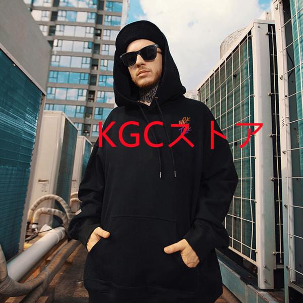 ヒップホップパーカー だぶだぶ デブ カジュアル 大きいサイズ 長袖 スポーツ 英字プリント ove...