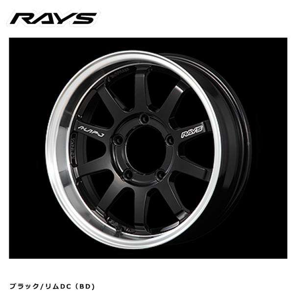 16インチ 5H139.7 6J 6J+5 5穴 ホイール 【1本単品 新品】 ブラック/リムDC(...
