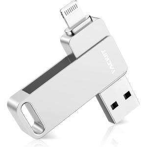 Vackiit「MFi認証取得」銀128GB iPhone用 iphone対応 Lightning USB メモリー フラッシュドライブ