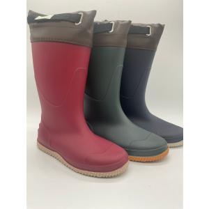 FU5004 農業専用長靴 (京の農林女子モデル) ワイン カーキ ネイビー SS、S、M 22.5〜25.5cm フラット底 ベルクロ仕様 婦人用長靴 レディースブーツ