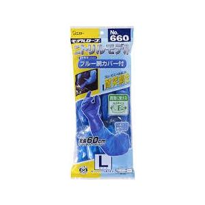 ニトリルモデル ブルー 腕カバー付 660 防...の詳細画像2