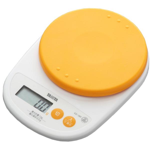 タニタ デジタルクッキングスケール 1kg(0.5g単位) アプリコットオレンジ KD-189-OR