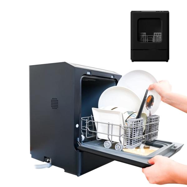 THANKO 超小型の食器洗い乾燥機 1〜2人用 工事不要でシンク横に置けるタンク式食洗機 ラクアm...
